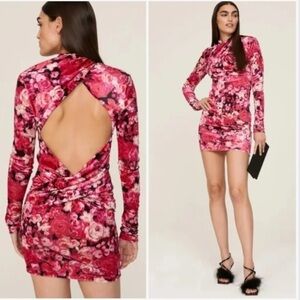 NWT The Andamane Kiki X Revolve Mini Dress in Floral Black Multi Size 40 Small